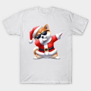 Christmas Akita Dog Dabbing Dance T-Shirt